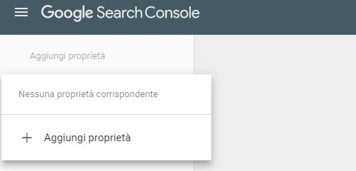 Aggiungi proprietà Google Search Console